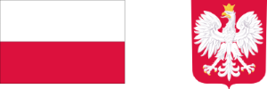Flaga Polski i godło państwowe Polski